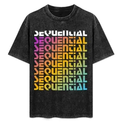 Rainbow Sequential T-Shirt Breathable Basic Cotton T-Shirt