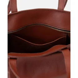 Bolso de hombro de piel jumbito con cierre cremallera