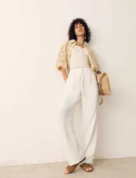 Double Cloth Drawstring Tapered Trousers Ecru female