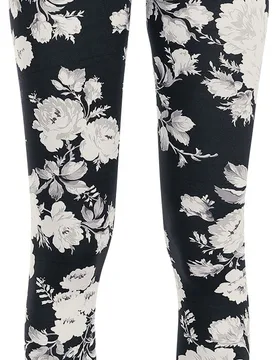 Leggings - Ladies Flower Leggings - XS - für Damen - Größe XS - schwarz - Frauen - female - Urban classics - FashionsVida