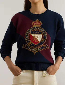 Jersey de mujer de algodón con escudo - Lauren Ralph Lauren - FashionsVida