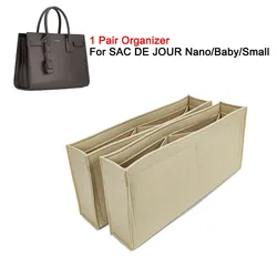 A Pair Insert Organizer For Sac Du Jour Nano Baby Small Tote Bag , Bag Support Shaper Felt Inner Liner Handbag Organizer