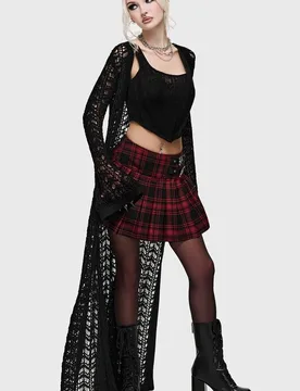 Gothic Cardigan - Veil Of Dawn - Shadow Grove Duster - XS bis 3XL - für Damen - Größe L - schwarz - Frauen - female - Killstar - FashionsVida