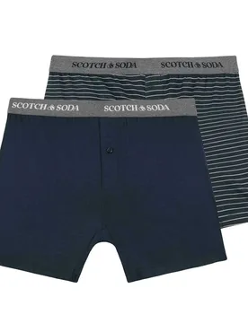 Boxers Modal Knit 2 Unità Navy S - Scotch & Soda - FashionsVida