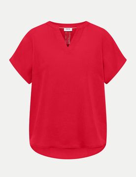Blusenshirt aus Leinenmix Rot L