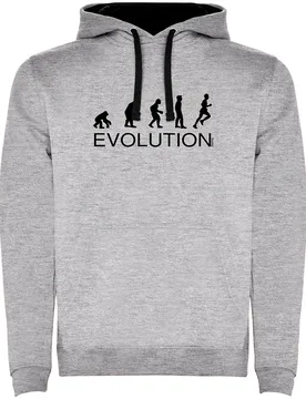 Felpa Con Cappuccio Evolution Running Two-colour Heather Grey / Black M - Kruskis - FashionsVida