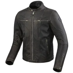 Giubbotto Moto in Pelle ROSWELL Marrone Scuro taglia 50