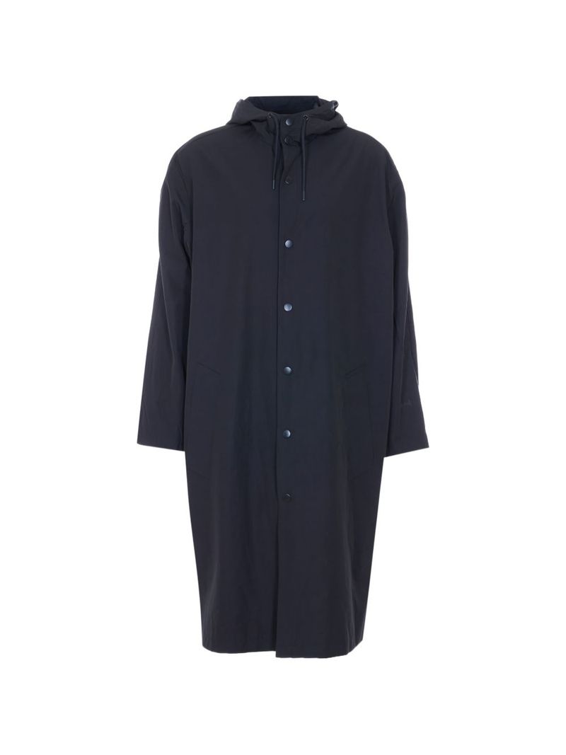A. p.c. Men's Hooded High-Collar Jacket with Tone-on-Tone Drawstrings