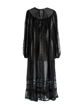 Black Sheer Chiffon Polka Dot Dress - Zimmermann - FashionsVida