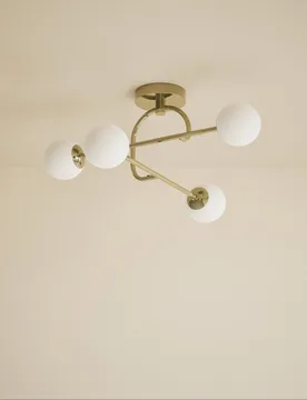 Parker Flush Ceiling Light Antique Brass - M&S - FashionsVida
