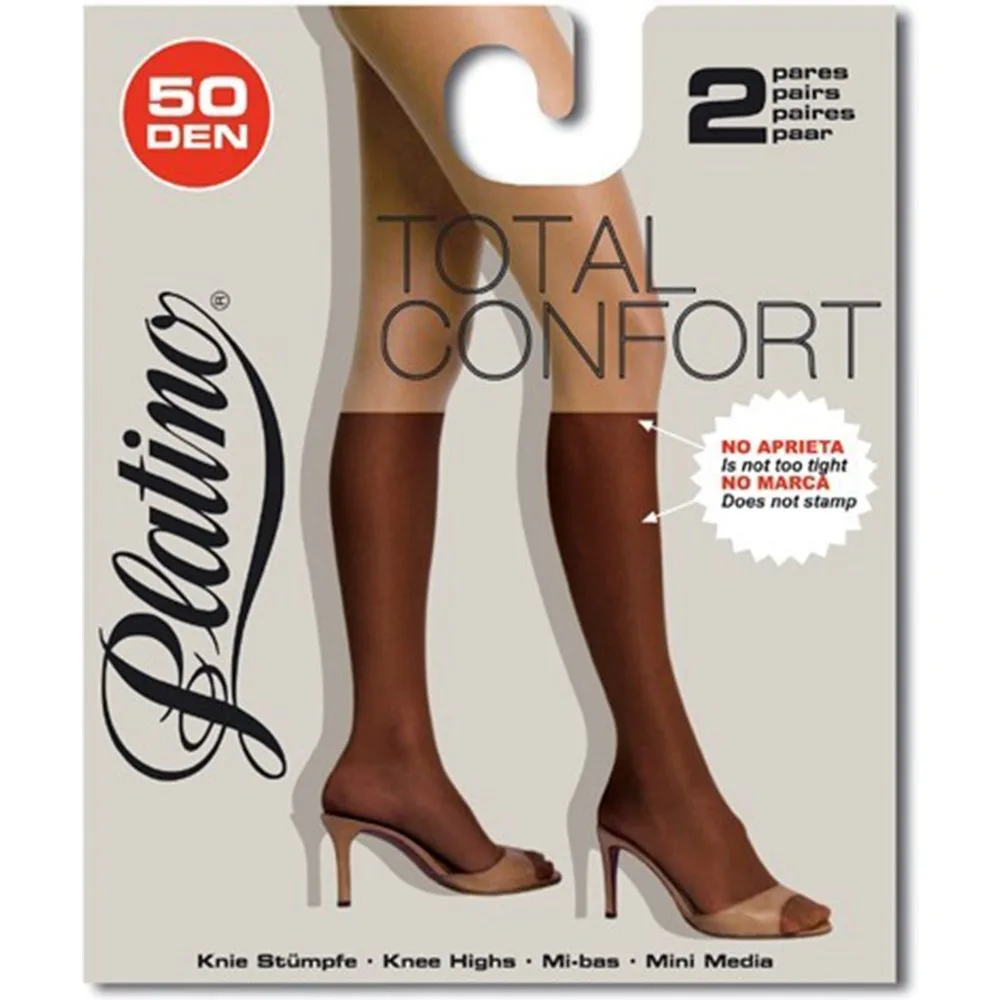 Pack de dos pares de minimedias de 50 deniers de mujer - Platino - FashionsVida