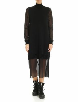 Abito in maglia e tulle