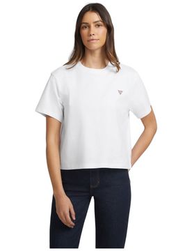 T-shirt bianca logo triangolo boxy fit W4YI05 K8HM0 G011