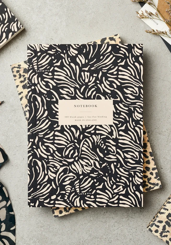 Heirloom Hidden Zebra Print Lay Flat Notebook - One Size - Lily and Lionel London Limited - FashionsVida