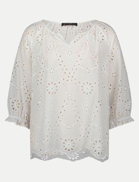 Bluse mit Raffung Weiß 46