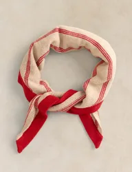 Cotton Rich Striped Triangle Scarf Red Mix female