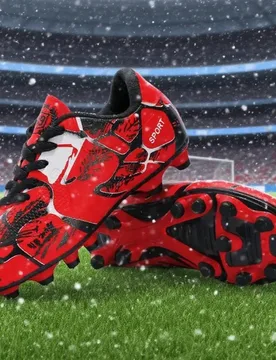 Par de botas de fútbol con patrón de camuflaje graffiti en negro, blanco y azul, estilo campus, zapatos para partidos de fútbol y entrenamiento, su - Shein - FashionsVida