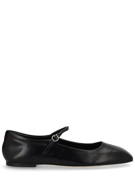 Uma Eyelet-embellished Leather Mary Jane Ballet Flats