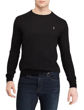 Maglia girocollo Polo nera in pima cotton - Ralph Lauren - FashionsVida