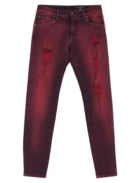 Dolce&Gabbana Pantalones vaqueros Hombre Burdeos 44 Hombre - Dolce & Gabbana - FashionsVida