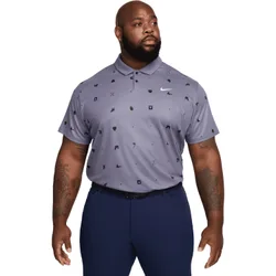 Golf Polo DriFit Tour Icon Print, blaugrau s