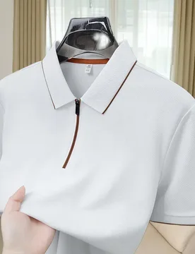 Luxury High-end Men's Short Sleeve Polo Shirt Summer Fashion Casual Solid Color Half Zipper Lapel T-shirt Breathable Polo Shirts - Aliexpress - FashionsVida