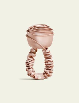 Chouchou En Soie Rosette Couture En Pétales Motif Inspiré De La Rose Soie Charmeuse Lavée Au - Taille Unique