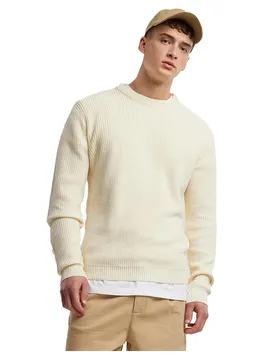 Maglione Rib Basic White Sand XL