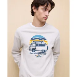 Sudadera de hombre de cuello caja con estampado