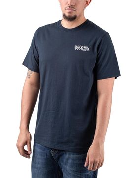 Wood Wood Logo Tee Navy S Herren