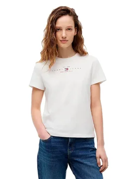 T-shirt à Manches Courtes Dw0dw22789 Ecru M - Tommy Jeans - FashionsVida