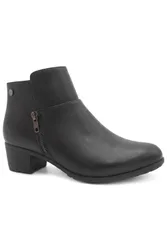 Wide Fit Zip Fasten Block Heel Ankle Boots - Black - Size: 8