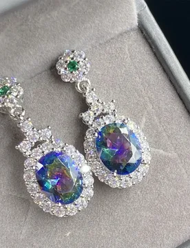 New Simple Colorful Tourmaline Long Earrings Studs for Women Elegant Ear Accessories - Aliexpress - FashionsVida