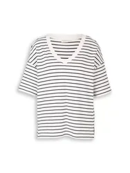 T-shirt bold v-neck stripe female