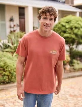 Chase Mens Graphic Relaxed T-Shirt - Orange - Animal - FashionsVida