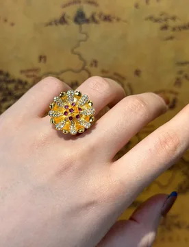 Vintage Rhinestones Gold Color Large Flower Ring Rose Pink Jewelry Decoration Antique Luxury Designer High Quality Gift 2026 New - Aliexpress - FashionsVida