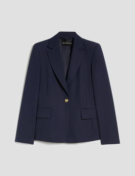Blazer monopetto in twill donna blu