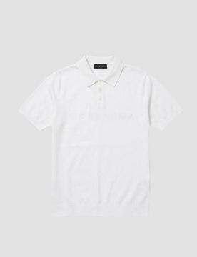 Polo con ricamo centrale uomo bianco