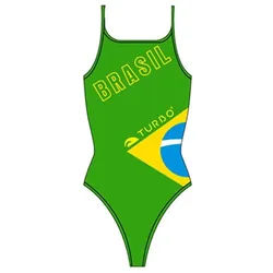Brazil Thin Strap Swimsuit Green / Yellow 3-4 Years Girls