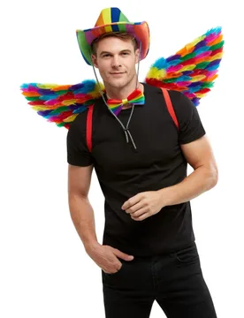 Regenbogen-Flügel Accessoire Fasching Pride bunt - RUBIES NL - FashionsVida