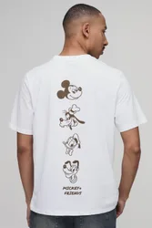 Mens Regular Mickey License Print T-Shirt - White Cotton - Size X-Large