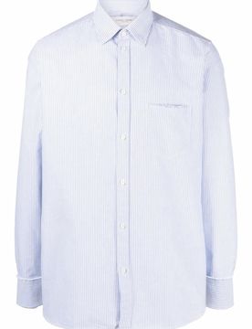 Striped Button-Front Shirt with Double Gold Star Detail