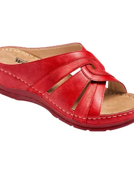 Komfort-Pantolette "Beate" rot 39 Damen - wonderwalk - FashionsVida