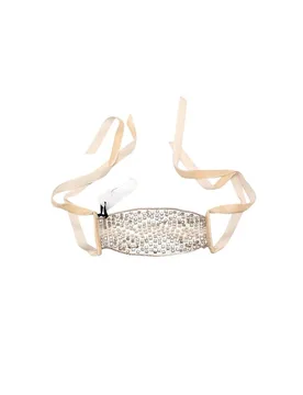 Pearl & crystal mesh face mask - St Pearl - FashionsVida
