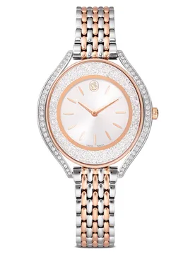 Orologio Crystalline aura, Fabbricato in Svizzera, Bracciale di metallo, Tono oro rosa, Mix di finiture OS - Swarovski - FashionsVida