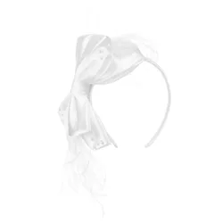 Uni Satin Fascinator by - white - Damen