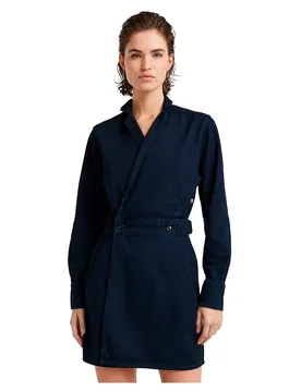 Robe à Manches Longues Wrap Worn In Deep Blue Ocean XS