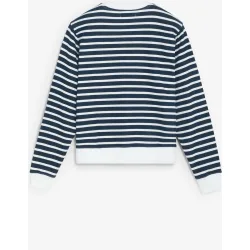 Sudadera de mujer a rayas con cuello redondo