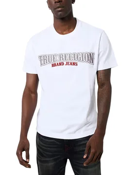 Mens T Shirts Short Sleeve Soft Summer Crew Neck Tee - White Cotton - Size 3xl - True religion - FashionsVida