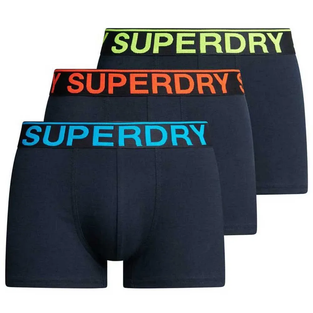 Boxers Trunk 3 Unità Eclipse Navy / Neon S - Superdry - FashionsVida